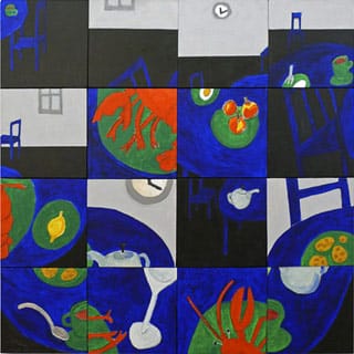 Susan Weil, "The Queen’s Tea Party" (2011), acrylic on canvas, 48 ½ x 48 inches (click to enlarge) (photo by Jason Andrew)