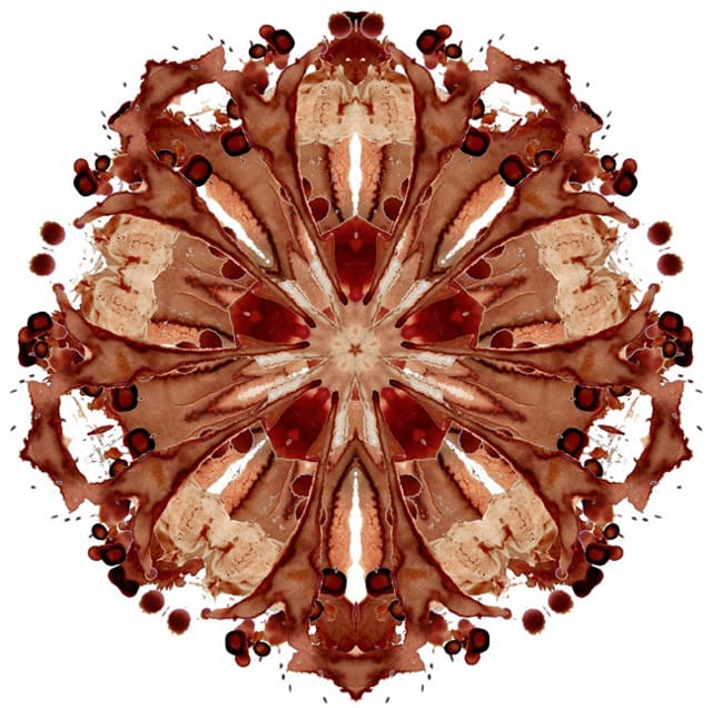 South African artist Zanele Muholi's "Ummeli" (2011) us a digital print on cotton rag of a digital collage of Menstrual blood stains. (via blankprojects.com)