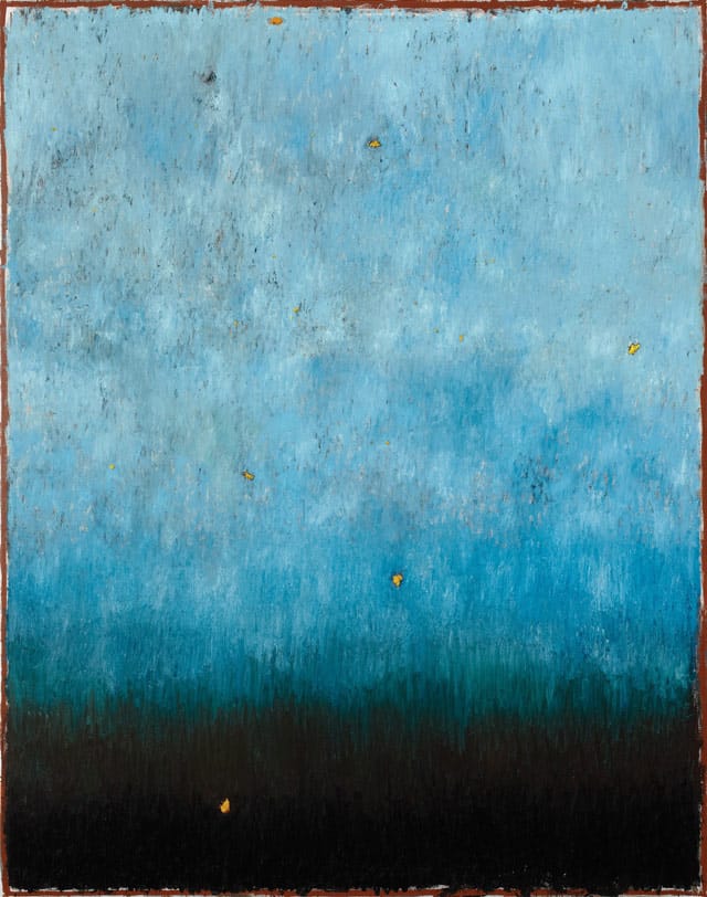 Phillip Allen, "Blue Stain (One night only version)" (2013), oil on canvas, 112.2 x 88.6 in / 285 x 225 cm