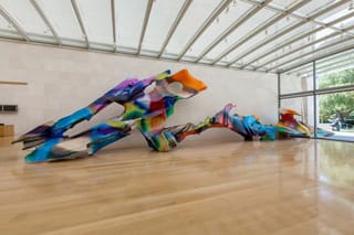 Katharina Grosse, "Wunderblock" (2013), acrylic on glass-fiber reinforced plastic, 4 parts, approximately 169 ¼ x 102 3/8 x 803 1/8 in (courtesy of Galerie nächst St. Stephan/Rosemarie Schwarzwälder, Vienna, © Katharina Grosse, photo by Kevin Todora) (click to enlarge)