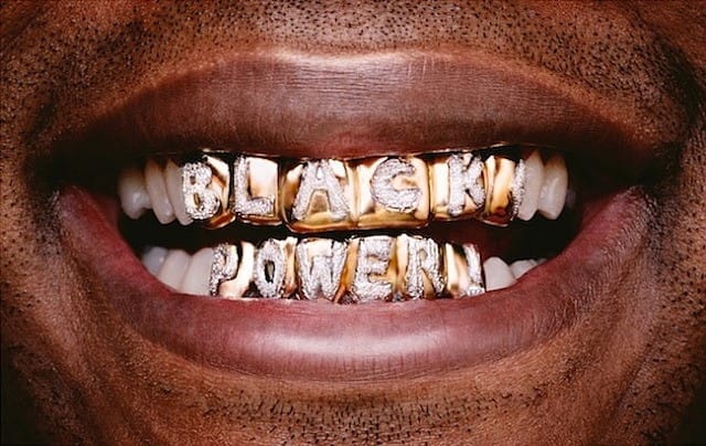 Hank Willis Thomas, "Black Power" (2008), lightjet print, 16 x 20 in, included in "Katie Cercone’s Goddess Clap Back" at Cue Art Foundation (via artnet.com)