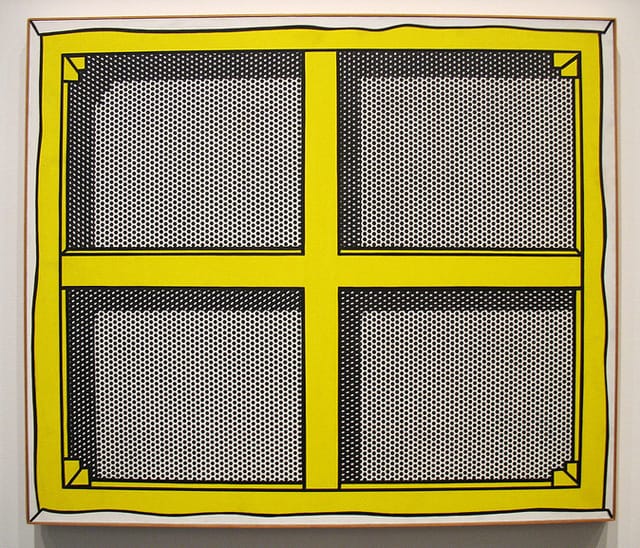Roy Lichtenstein, "Stretch Frame with Crossbars III" (1968), oil and magna on canvas, 48 x 56 in (photo by Peter Eimon, via Flickr)