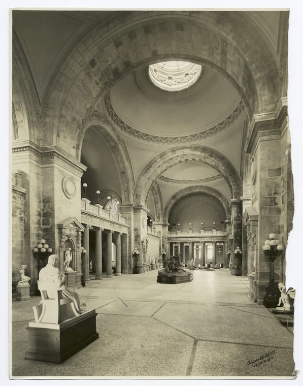Hall of Sculpture of the Metropolitan Museum of Art (via Museum of the City of New York/NYPL)