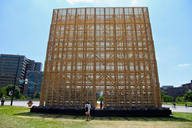 Mauricio Pezo and Sofia von Ellrichshausen, “Mine Pavilion” (all photos by the author for Hyperallergic) 