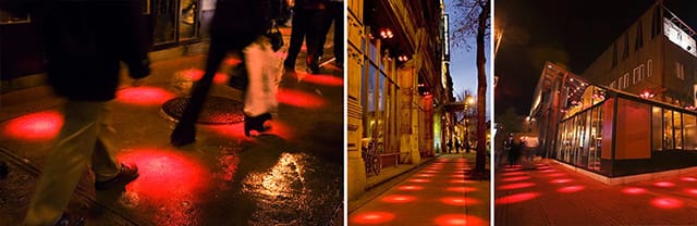 Red Lights in the Quartier des Spactacles in Montreal (via Quartier des Spactacles)