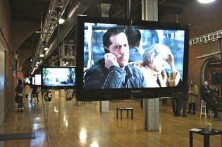 A view of the Moving Image Contemporary Video Fair in 2011. (image by Kyle Chayka for Hyperallergic)