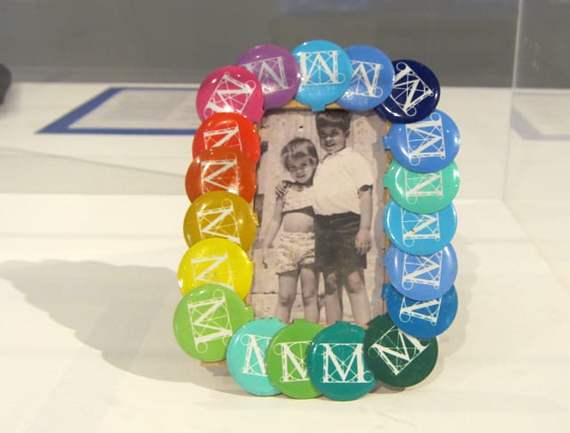 Metropolitan Museum of Art buttons formed into a picture frame