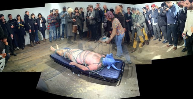 A performance by Brooklyn-based performance artist Rob Andrews at English Kills Art Gallery back in 2011. 