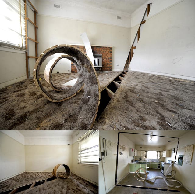 Images from Robbie Rowlands's Sorry for the Intrusion, Relief, Drawn, The Offering, and The Upholsterer (2008-12) series. (via museumnerd.tumblr.com)