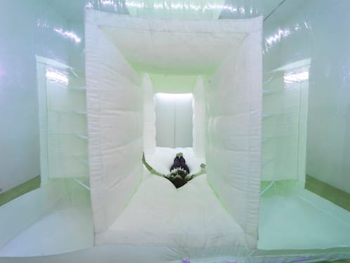 Alex Schweder, "Roomograph" (2011), photosensitive fur, vinyl & fan blown air, 13 x 13 x 9 ft (via alexschweder.com)