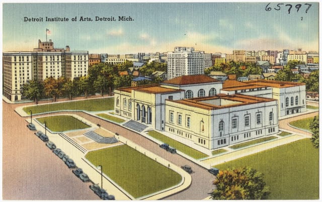 A vintage postcard of the Detroit Institute of Arts (via the Boston Public Library's Flickrstream)