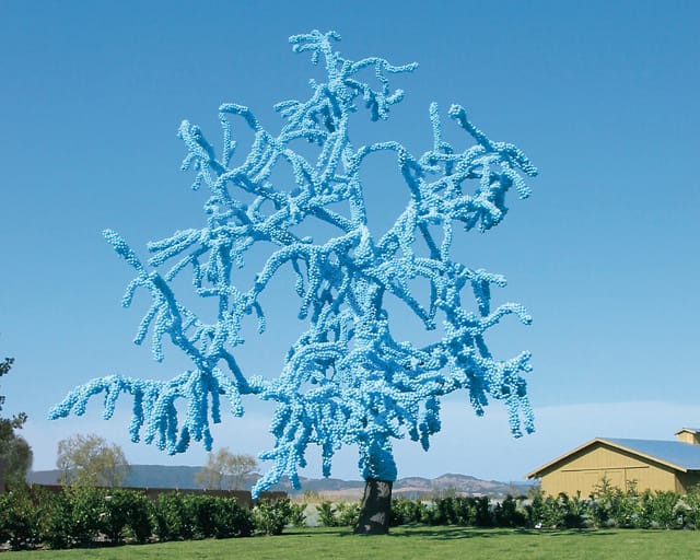 Claude Cormier, "Blue Tree" (2004) in the Cornerstone Gardens (courtesy Cornerstone Gardens & Princeton Architectural Press)