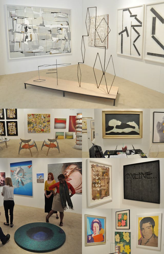 Views of the Art Southampton art fair, including (clockwise from top) 