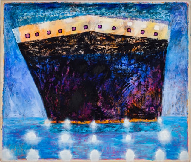 Katherine Bradford, "Ship in Blue Harbor" (2011–12)