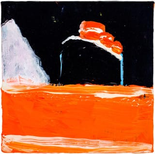 Katherine Bradford, "Titanic Orange Sea" (2012) (click to enlarge)