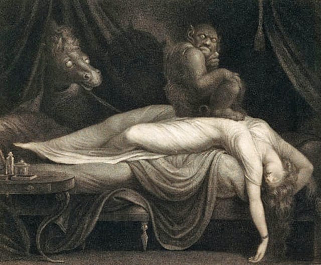 Thomas Burke's engraving of Fuseli's "The Nightmare" (1783) (via Tate Modern)