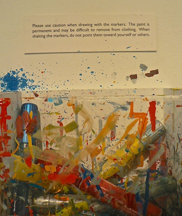 Joshua Davis, "The Lightning Storm" (detail with accompanying instructions) (all photos by the author for Hyperallergic unless otherwise noted)