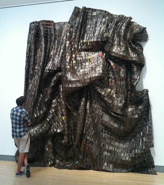 El Anatsui's work at the Brooklyn Museum (photo by the author for Hyperallergic)