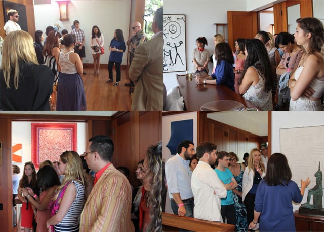 Hyperallergic guests touring the Baum Collection.
