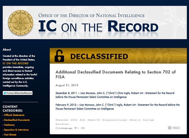 Screen shot of IC on the Record