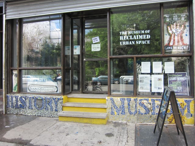 The exterior of the Museum of Reclaimed Urban Space (all photos by the author for Hyperallergic)