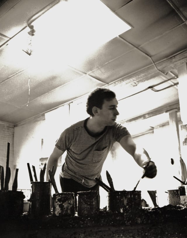 Basil King in his Ferry Street studio, New York, 1961 (© Lynn St. John, all images courtesy Basil King)