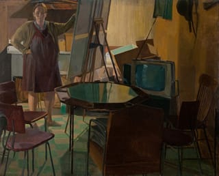 Catherine Murphy "Self Portrait with Poker Table (1969)