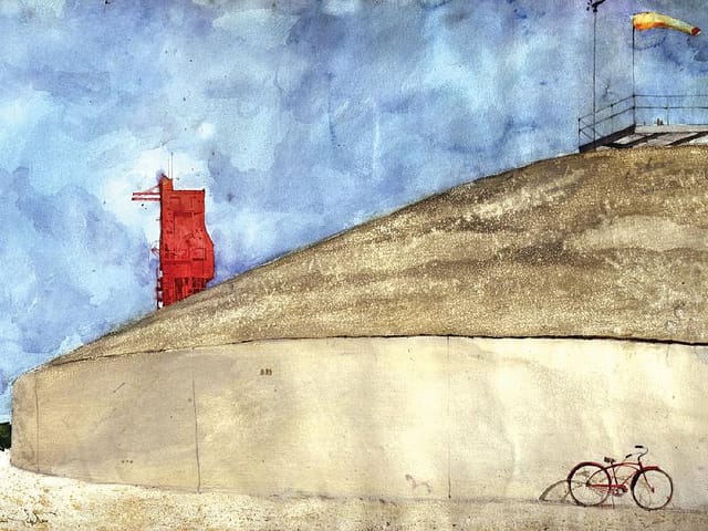 James Wyeth, "Gemini Launch Pad" (1964), watercolor on paper