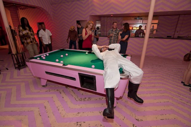 Installation shot from the closing of "No Vacancy"