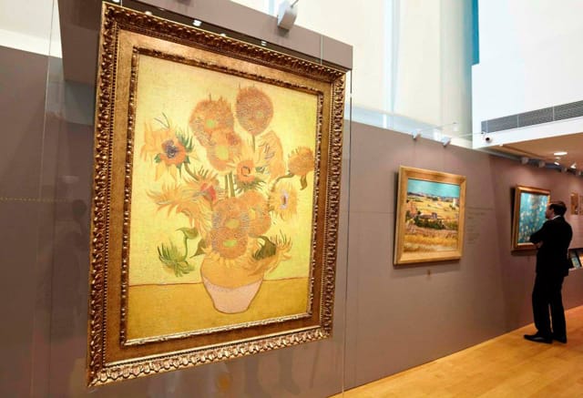 Van Gogh Relievos on view in the Harbour City mall in Hong Kong (image via Harbour City on Facebook)