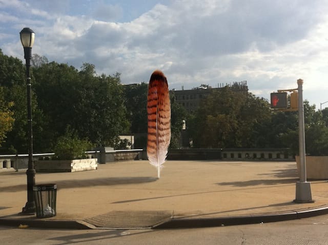 Petros Chrisostomou, digital rendering of "Sky Feather" public art project at 124th & 125th streets in Harlem