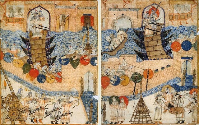 A 14th century manuscript depicts the fall of Baghdad (image via Wikimedia)
