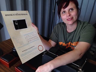 One of the individuals at The Depository of Unwanted Photographs explains how photos are deposited.