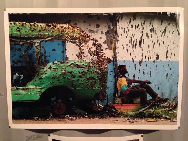 A photo from Monrovia by Nic Bothma (European Pressphoto Agency) at the "Liberia: Remembering" display.