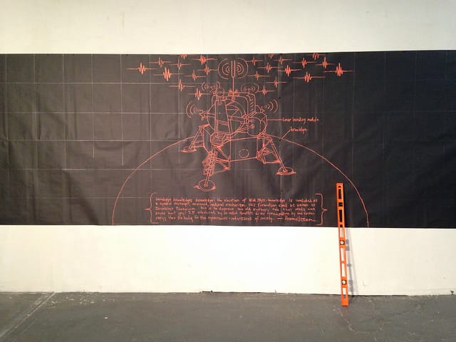 A view of EKG's unfinished 5 foot mural in progress.