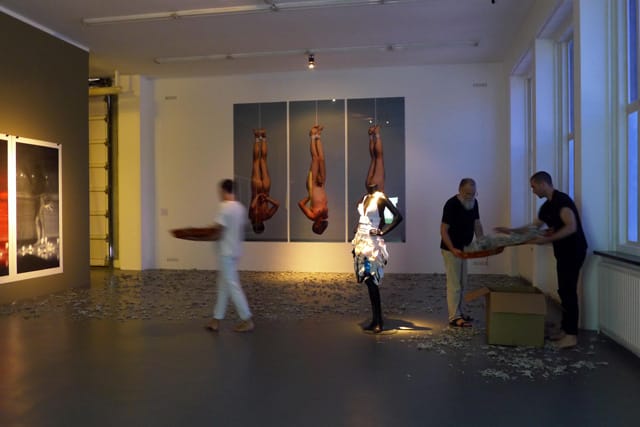 AA Bronson and collaborators at the opening night of "The Temptation of AA Bronson" (photo courtesy Matthias Herrmann)