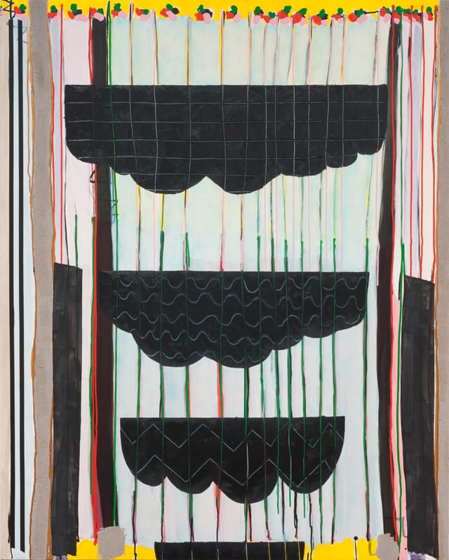 Allison Miller, "Lean" (2013), oil, acrylic, and dirt/canvas, 60 x 48 in.