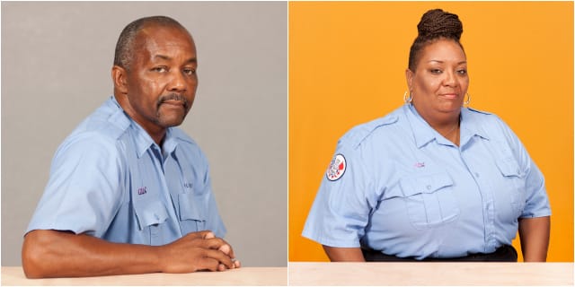 Bus drivers Harry West & Kasandra Ellis, photographed by Michael Lease (all images courtesy the artist)