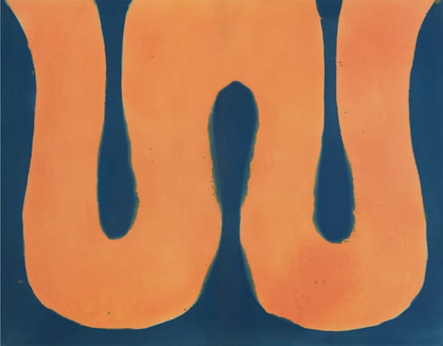 Paul Feeley, "Caligula"  (1960), oil-based enamel on canvas, 81 1/2 x 105 inches (all images via Garth Greenan Gallery)