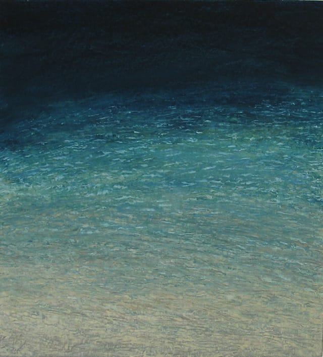 Pat de Groot, "Sand and Water" (2006), oil on board, 12"x11"