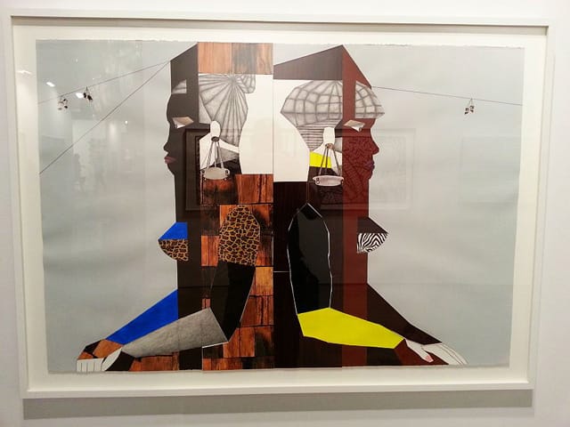 A Derrick Adams collage at Rhona Hoffman Gallery