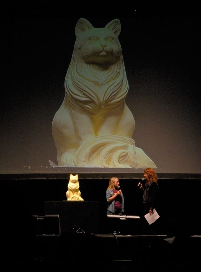 A cat sculpture made of butter!