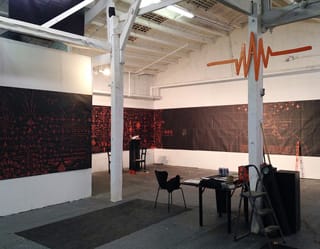 The EKG show in progress at the new Pandemic Gallery space.