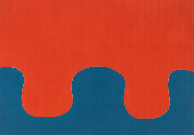 Paul Feeley, "Untitled (January 12)" (1962) oil-based enamel on canvas, 58 x 81 inches