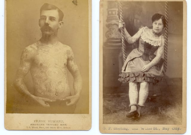 Cabinet cards of Frank and Annie Howard from the 1880s (via Ronald G. Becker Collection of Charles Eisenmann Photographs at Syracuse University Library)