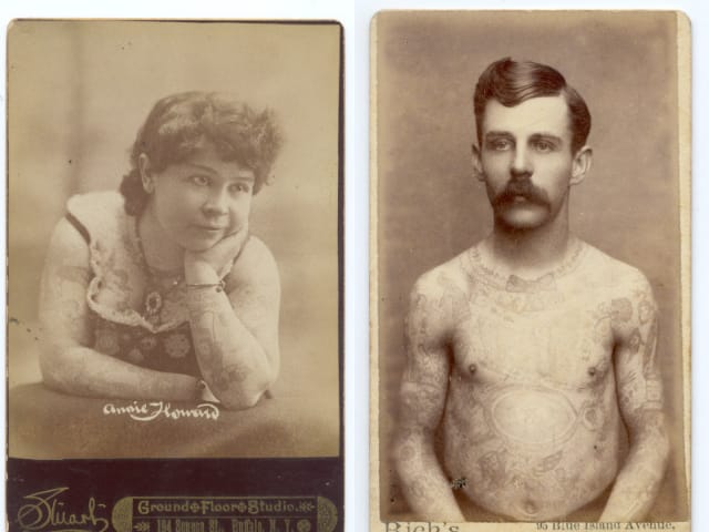 Cabinet cards of Annie and Frank Howard (via Ronald G. Becker Collection of Charles Eisenmann Photographs at Syracuse University Library)