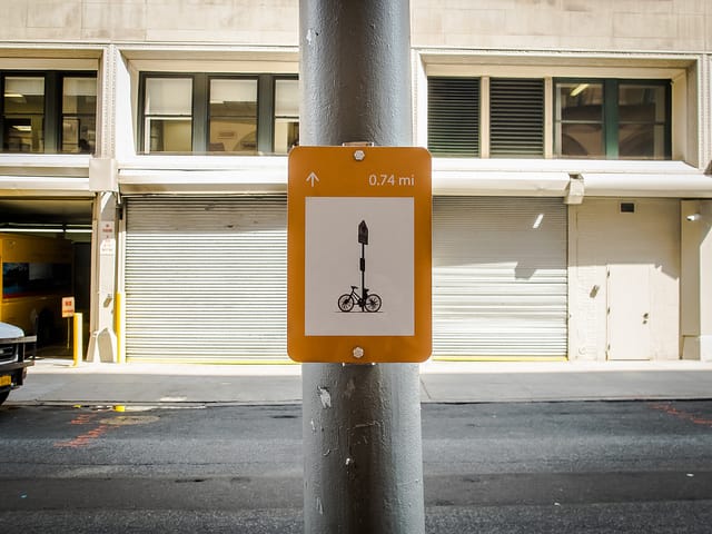 Sign for a Ghost Bike (photograph by William Ward/Flickr user)