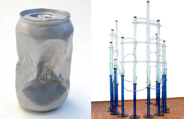 Piero Golia's "Untitled Sculpture" (via ), and Eric Doeringer's "Untitled (Blue and Light Blue)" (2001) bong (via ericdoeringer.com)