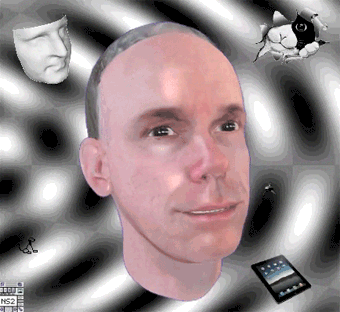 Portrait of Hans Ulrich Obrist by Ian Cheng and Micaela Durand (2013) (all images courtesy Badlands Unlimited)