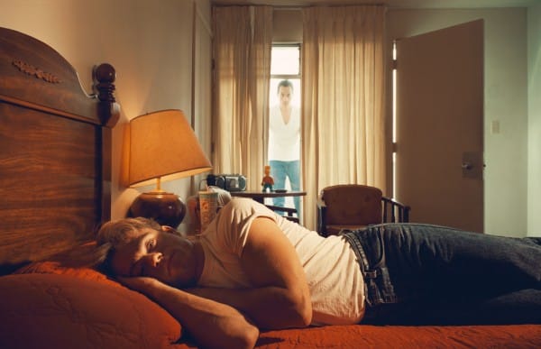 Philip-Lorca diCarcia, "Jerry Ledale, 24 years old, West Australia, $30" (1990–92), chromogenic print, 23 3/4 x 36 3/4 in (via davidzwirner.com)